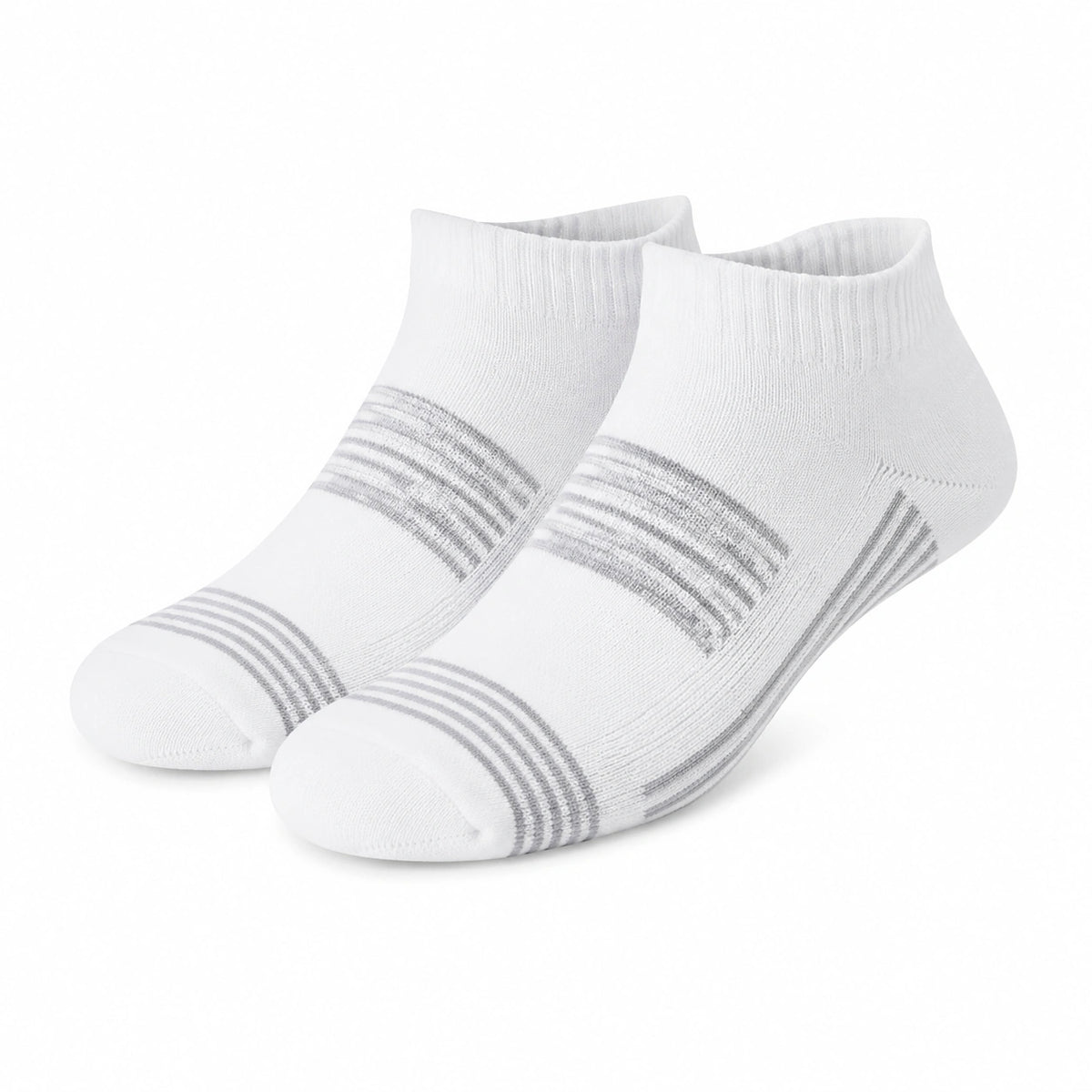 Chaussettes basses 35-38 en maille blanche et grise style sport