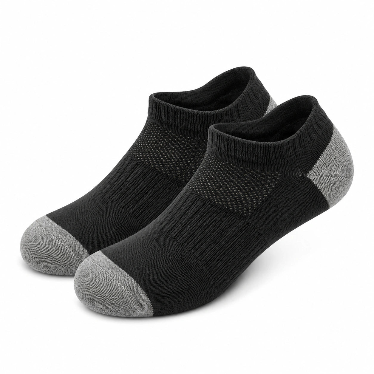 Chaussettes basses 35-38 en maille textile noir et gris pour sport