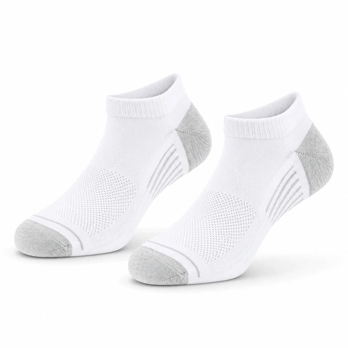 Chaussettes de sport 43-46 en maille respirante blanc/gris - coupe basse