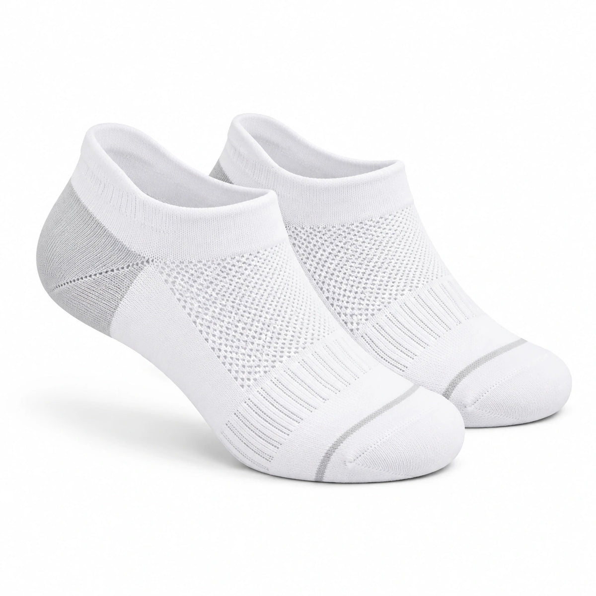 Chaussettes basses 35-38 en maille textile blanc et gris respirantes pour sport