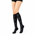Chaussettes hautes 35-38 textile noires motif têtes de mort style gothique