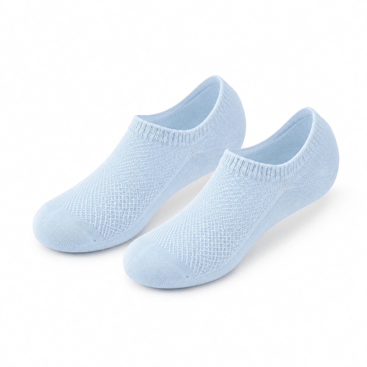 Chaussettes invisibles 35-38 en maille textile bleu ciel respirantes