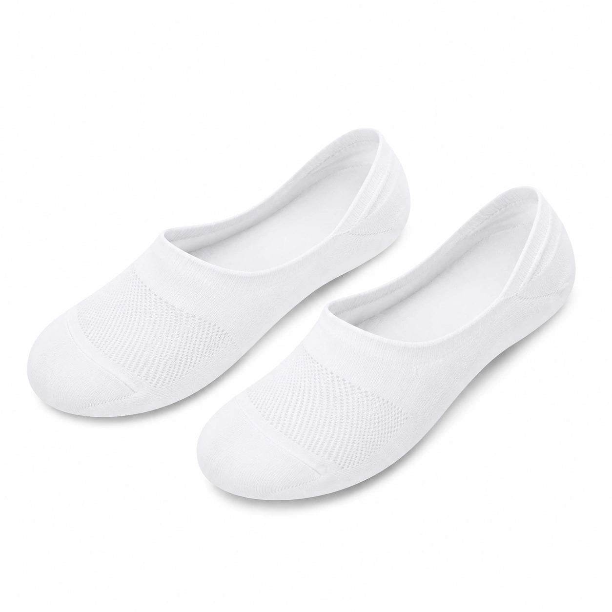 Chaussettes invisibles 35-38 blanches en maille extensible pour chaussures basses