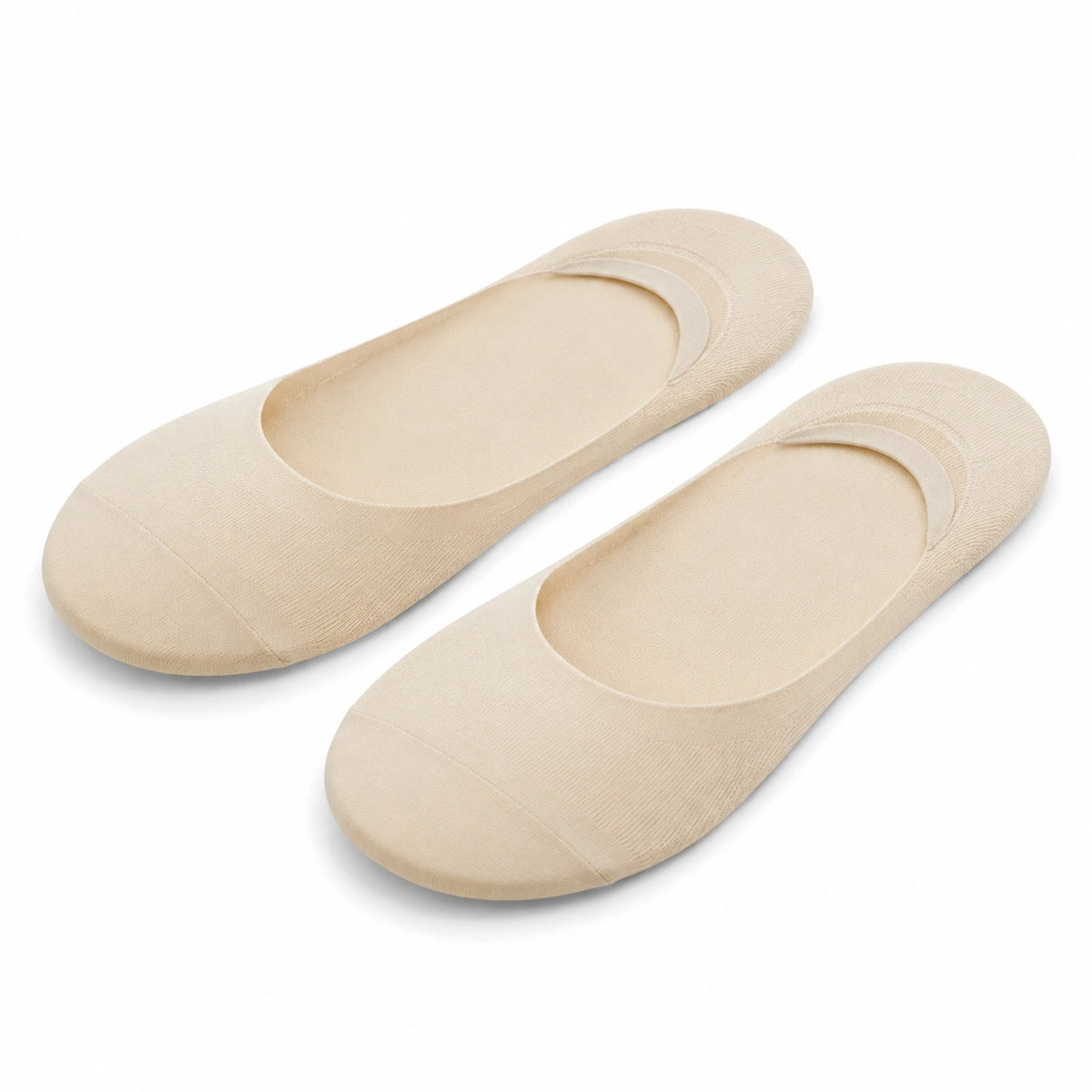 Chaussettes invisibles 43 à 46 en maille beige - coupe basse pour chaussures