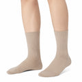 Chaussettes mi-mollet 35-38 en maille beige côtelée confort quotidien