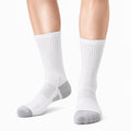 Chaussettes mi-mollet 39-42 en maille textile blanc et gris pour sport