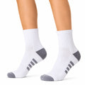 Chaussettes mi-mollet 43-46 blanches et grises en textile côtelé pour le sport