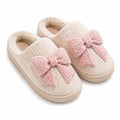 Chaussons femme 36/37 en textile beige rose à nœud pour intérieur