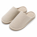 Chaussons d'intérieur taille 40/41 en textile beige à enfiler semelle souple