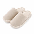 Chaussons 40/41 en textile beige - intérieur côtelé à enfiler