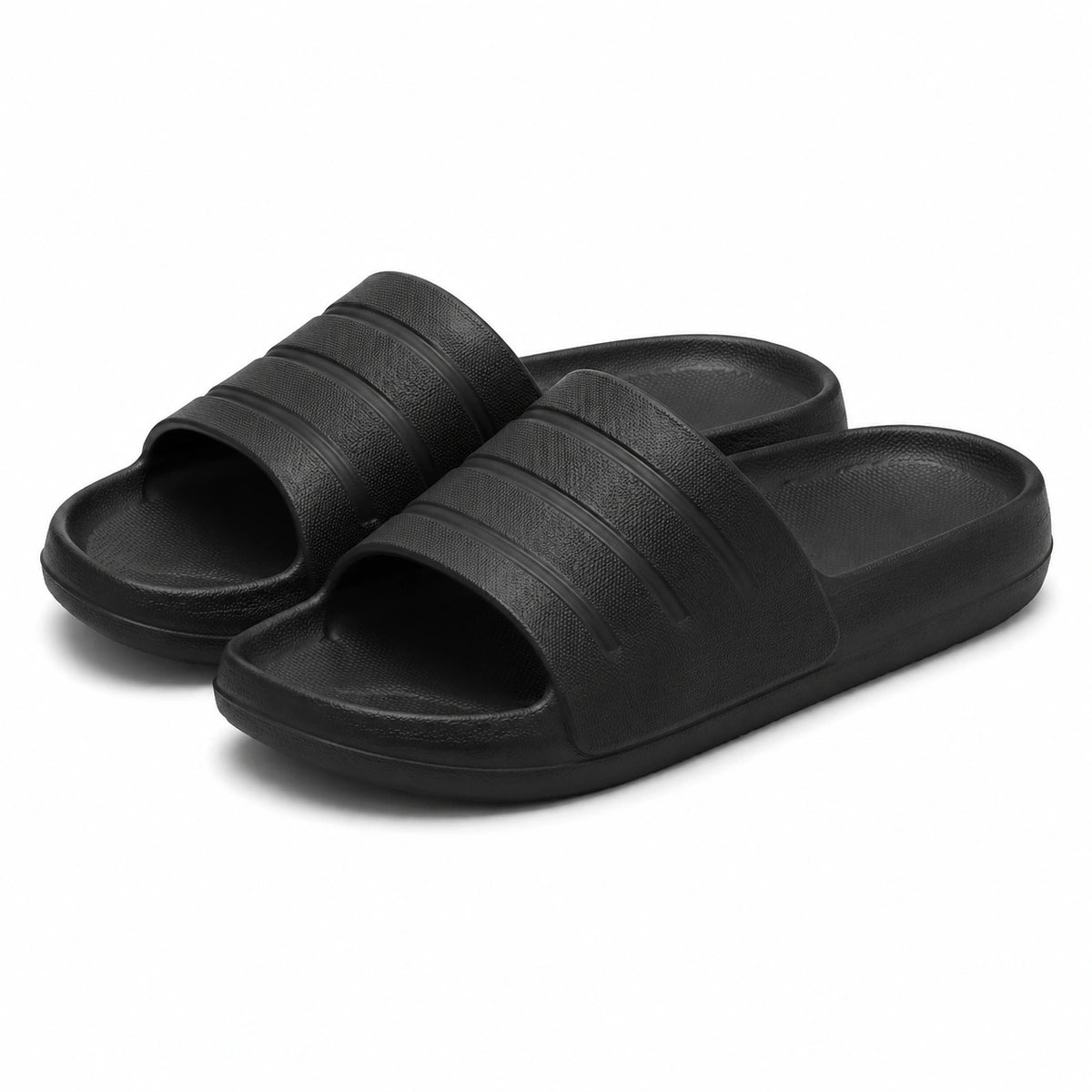 Claquettes 36/37 en mousse synthétique noire à bride large pour piscine et intérieur